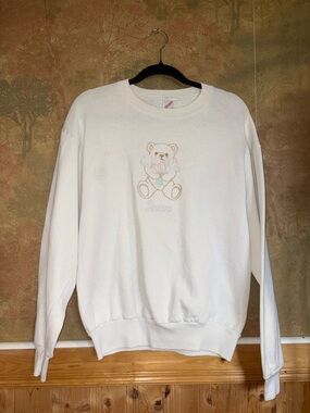 Jerzees ~ White Vintage Sweater